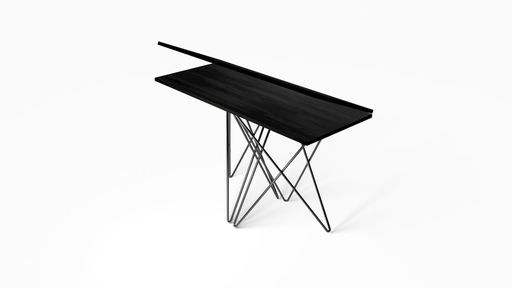 Tavolo consolle apribile a libro in acciaio e laminato Enduring