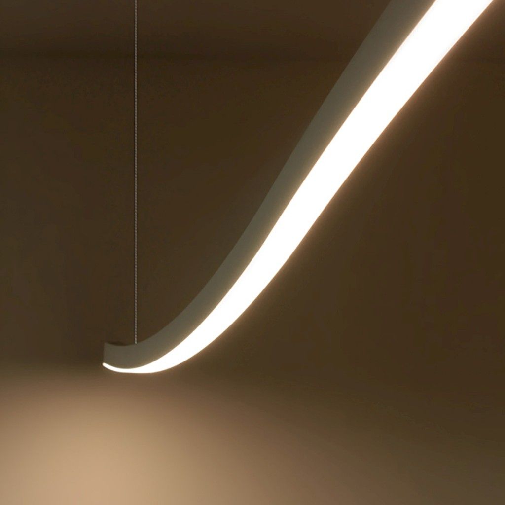 Lampadario a sospensione Curve a LED in alluminio