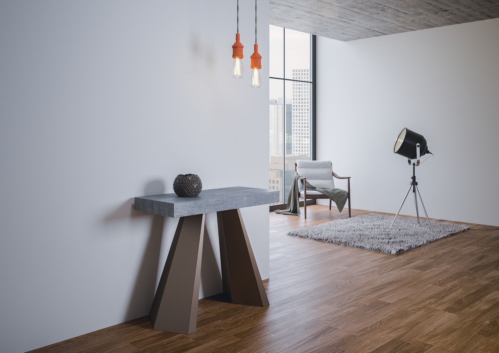 Tavolo consolle allungabile design moderno Shannon