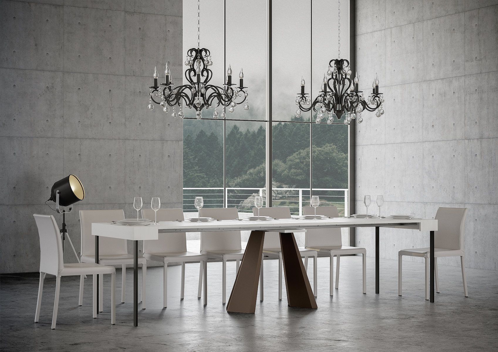 Tavolo consolle allungabile design moderno Shannon