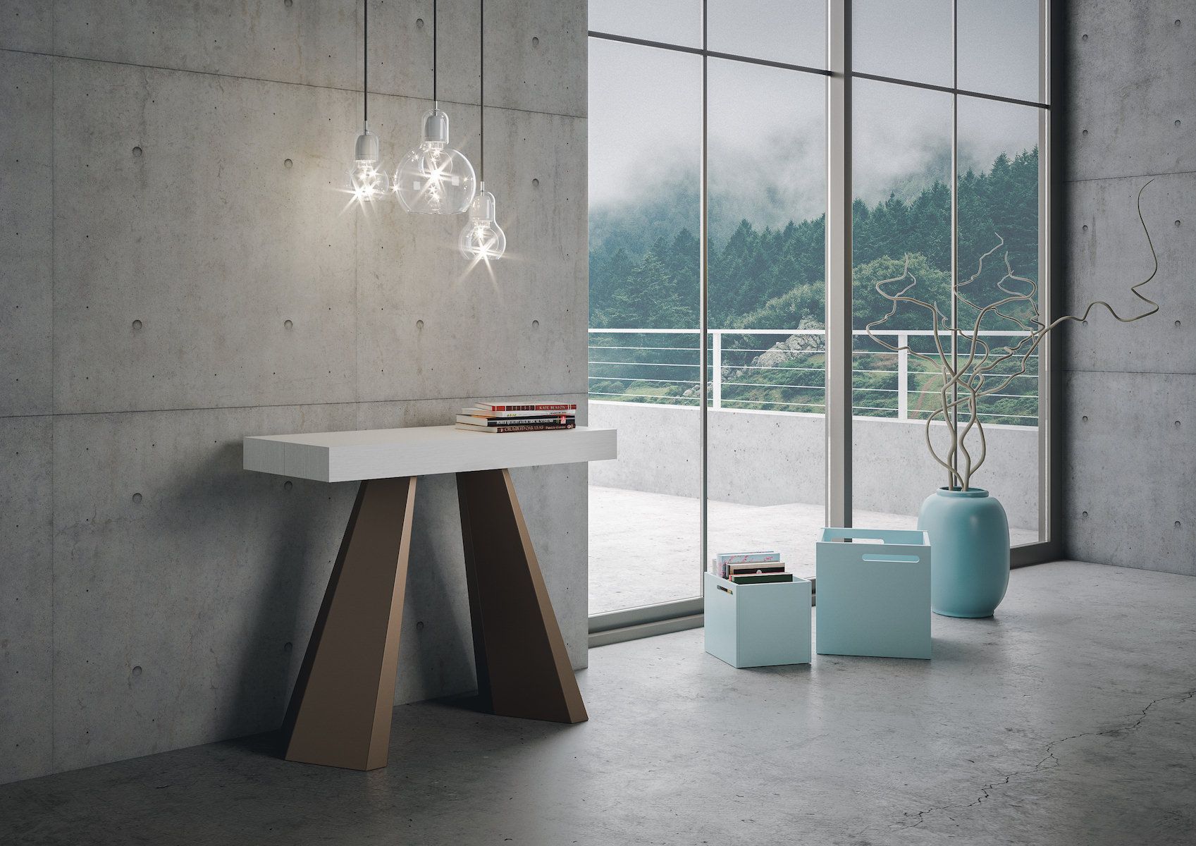 Tavolo consolle allungabile design moderno Shannon