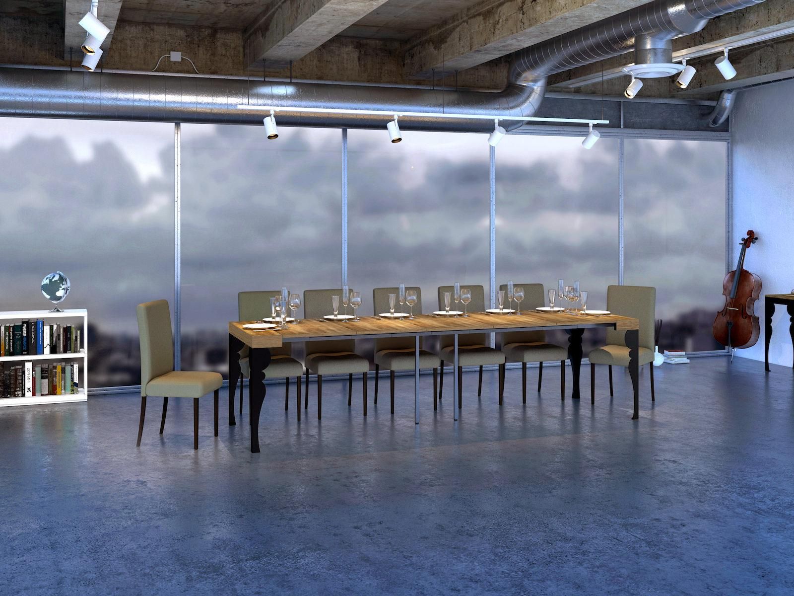 Tavolo consolle allungabile per 14 persone Askim