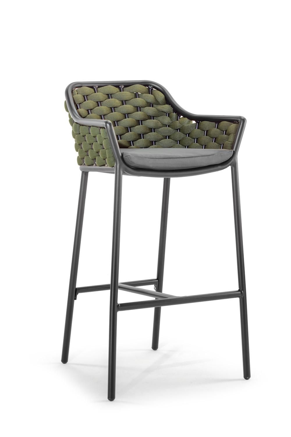 4 sgabelli alti con schienale per esterno Panama