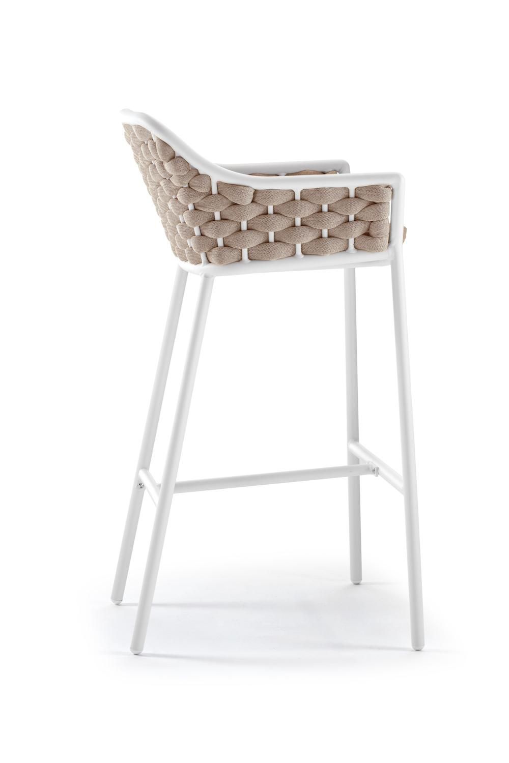 4 sgabelli alti con schienale per esterno Panama