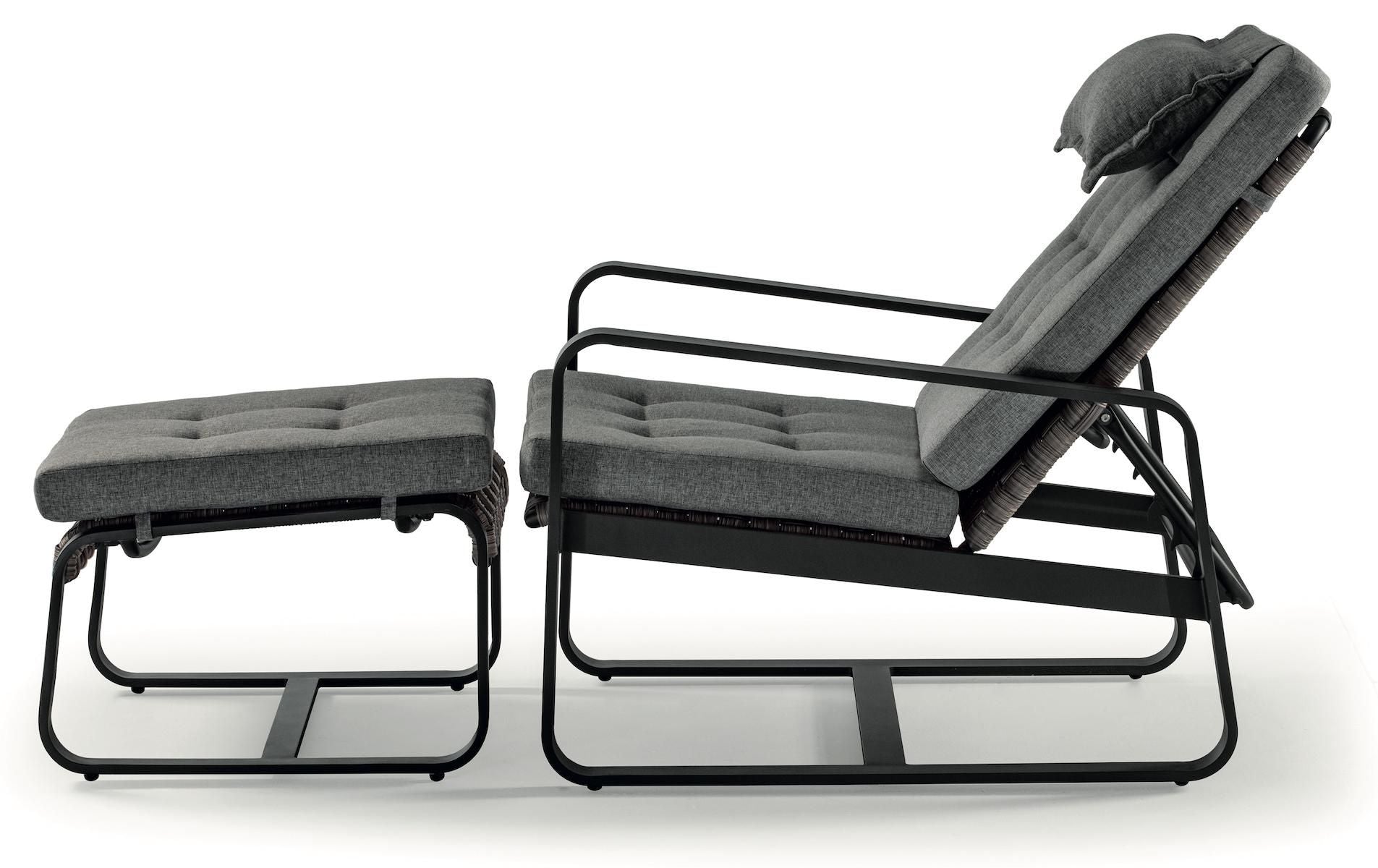 Coppia poltrone sdraio imbottite da giardino Capri