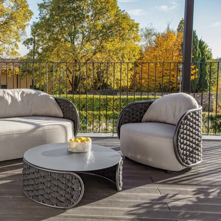 Salotto per giardino moderno in alluminio Mojo