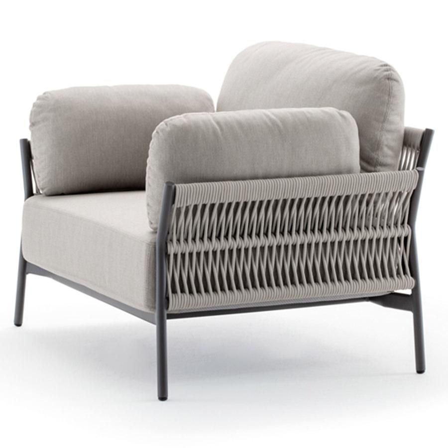 Set da giardino moderno in alluminio e corda Easy