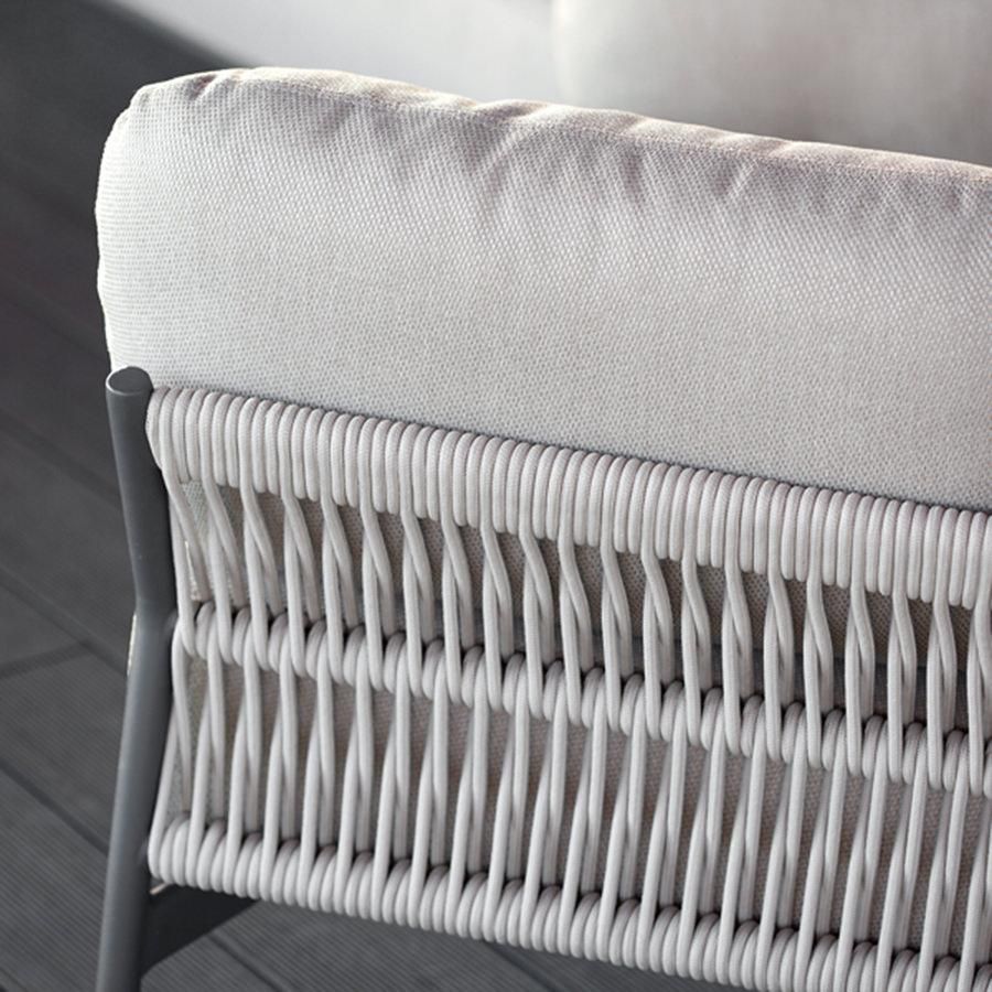 Set da giardino moderno in alluminio e corda Easy