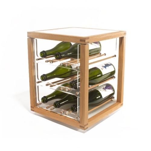 Portabottiglie vino design in legno Zia Babele 1