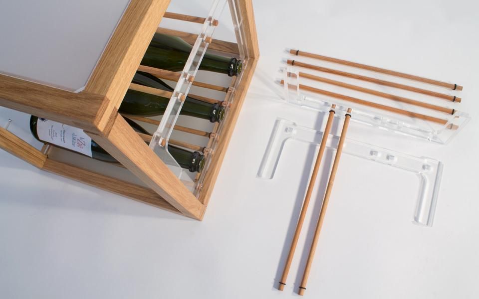 Portabottiglie design in legno Zia Babele 2