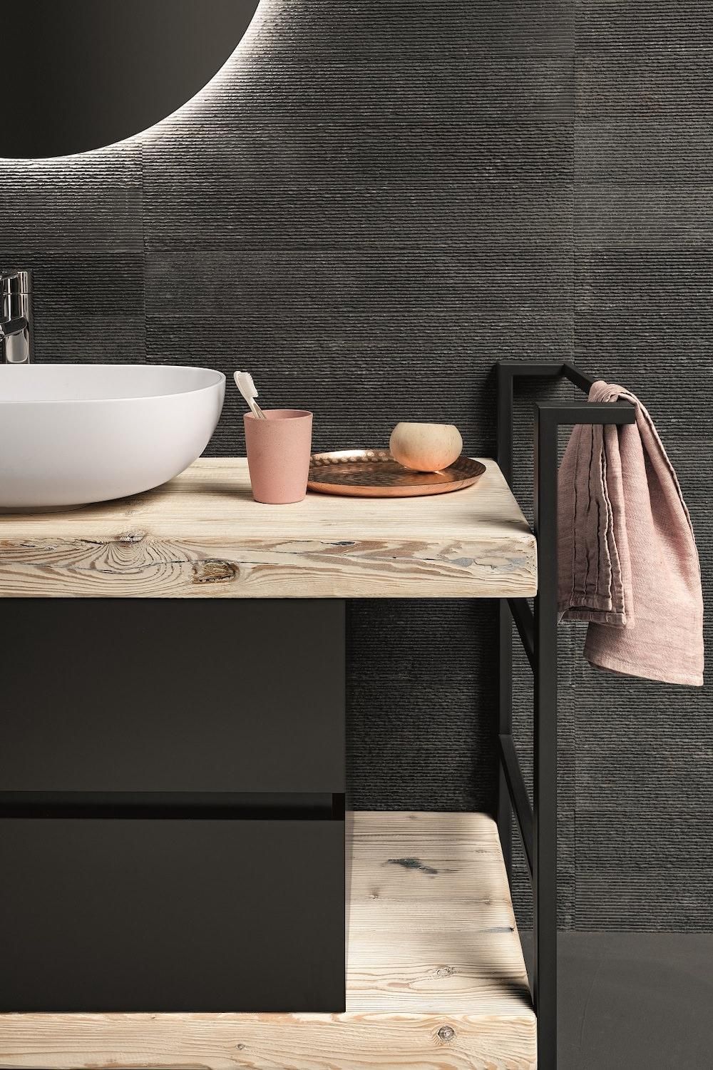 Set mobili bagno in legno Old Wood 2 di Loetrà