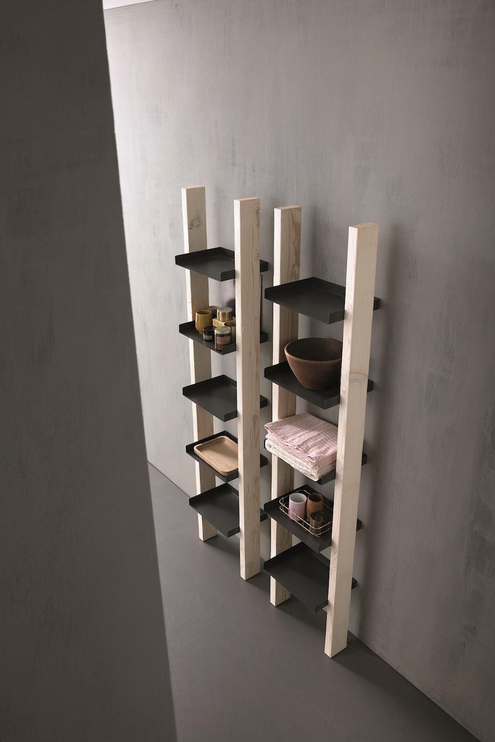 Set mobili bagno in legno Old Wood 2 di Loetrà