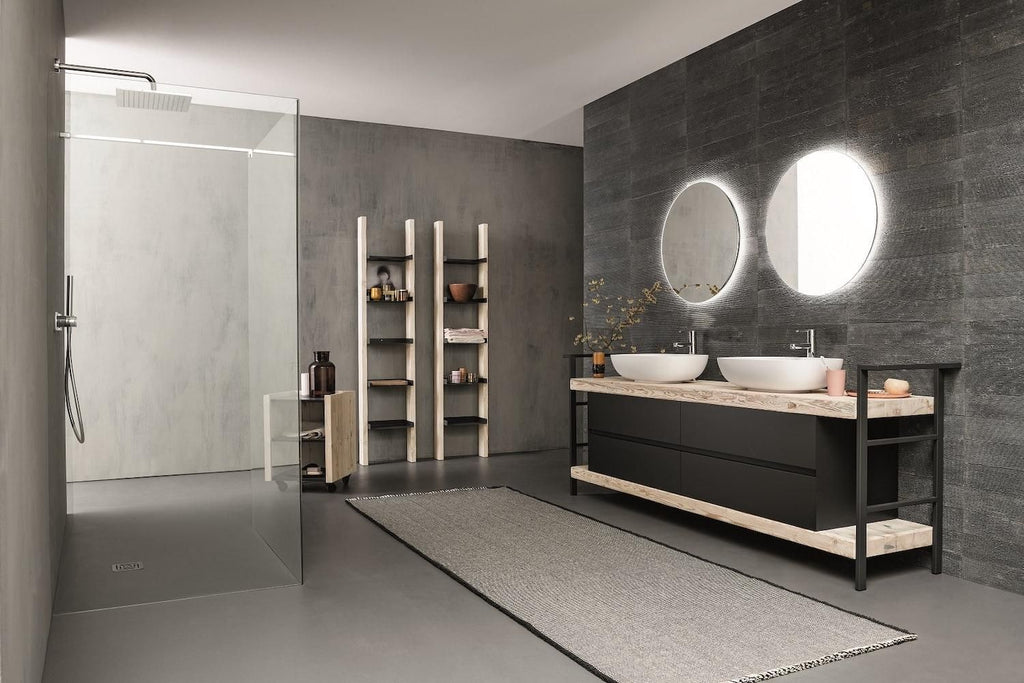 Set mobili bagno in legno Old Wood 2 di Loetrà