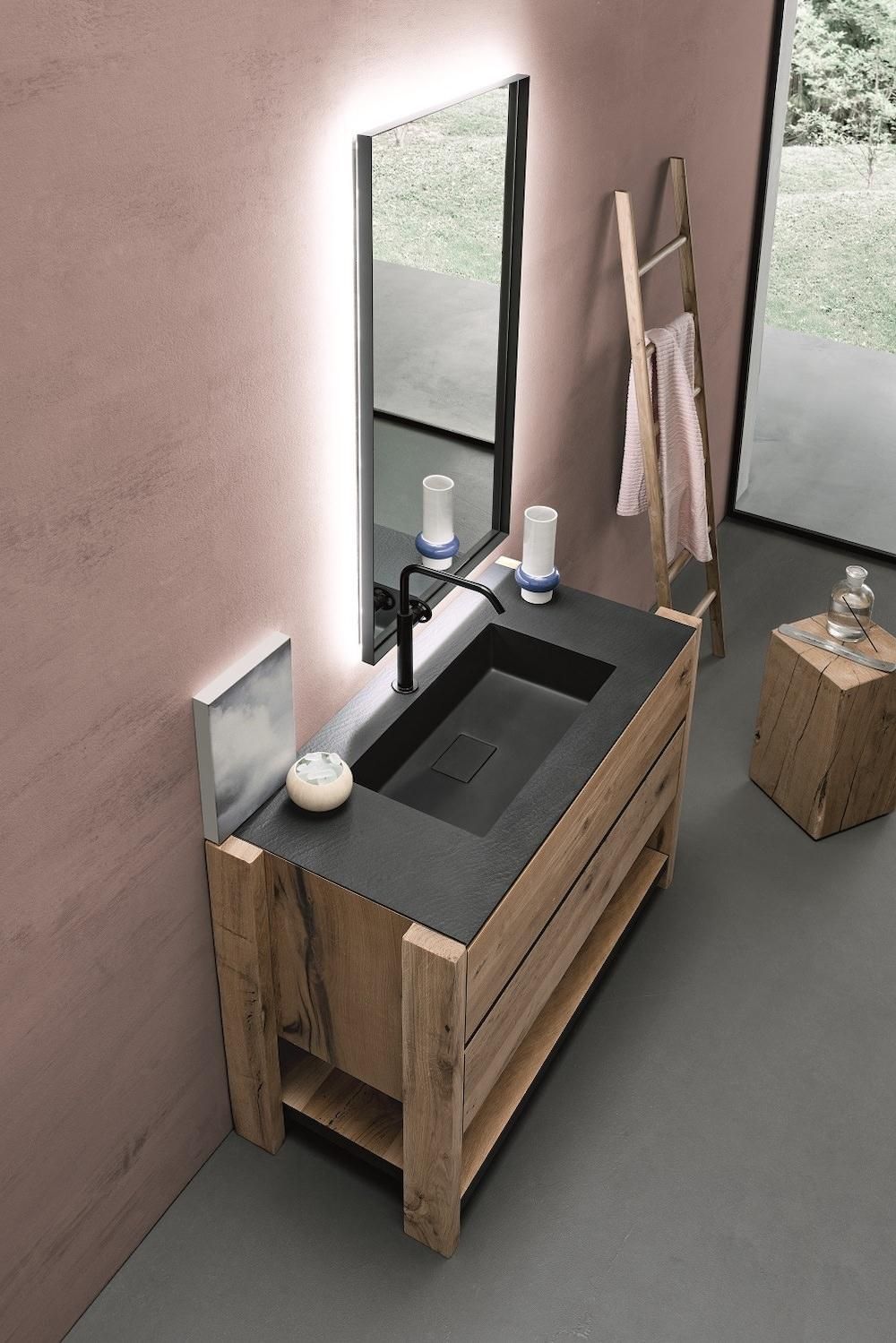 Mobili bagno in rovere Old Wood 5 di Loetrà