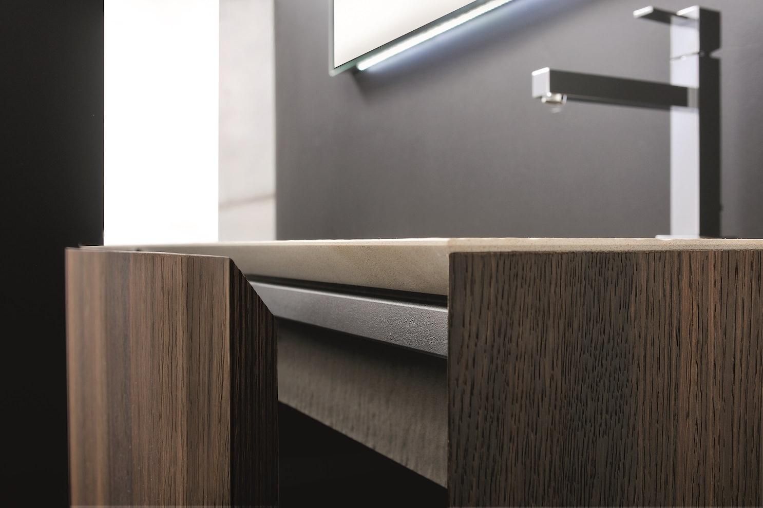 Set mobili bagno in rovere Crono 1 di Loetrà