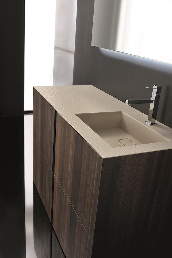 Set mobili bagno in rovere Crono 1 di Loetrà
