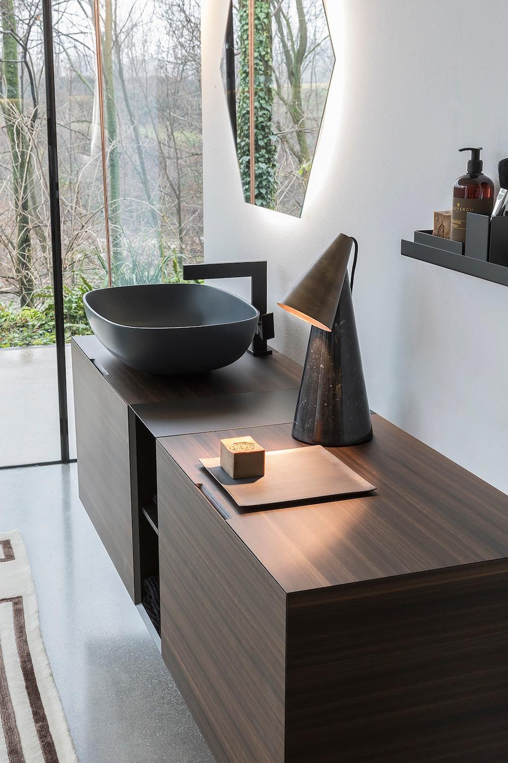 Mobili bagno in legno Qubo 1 di Loetrà