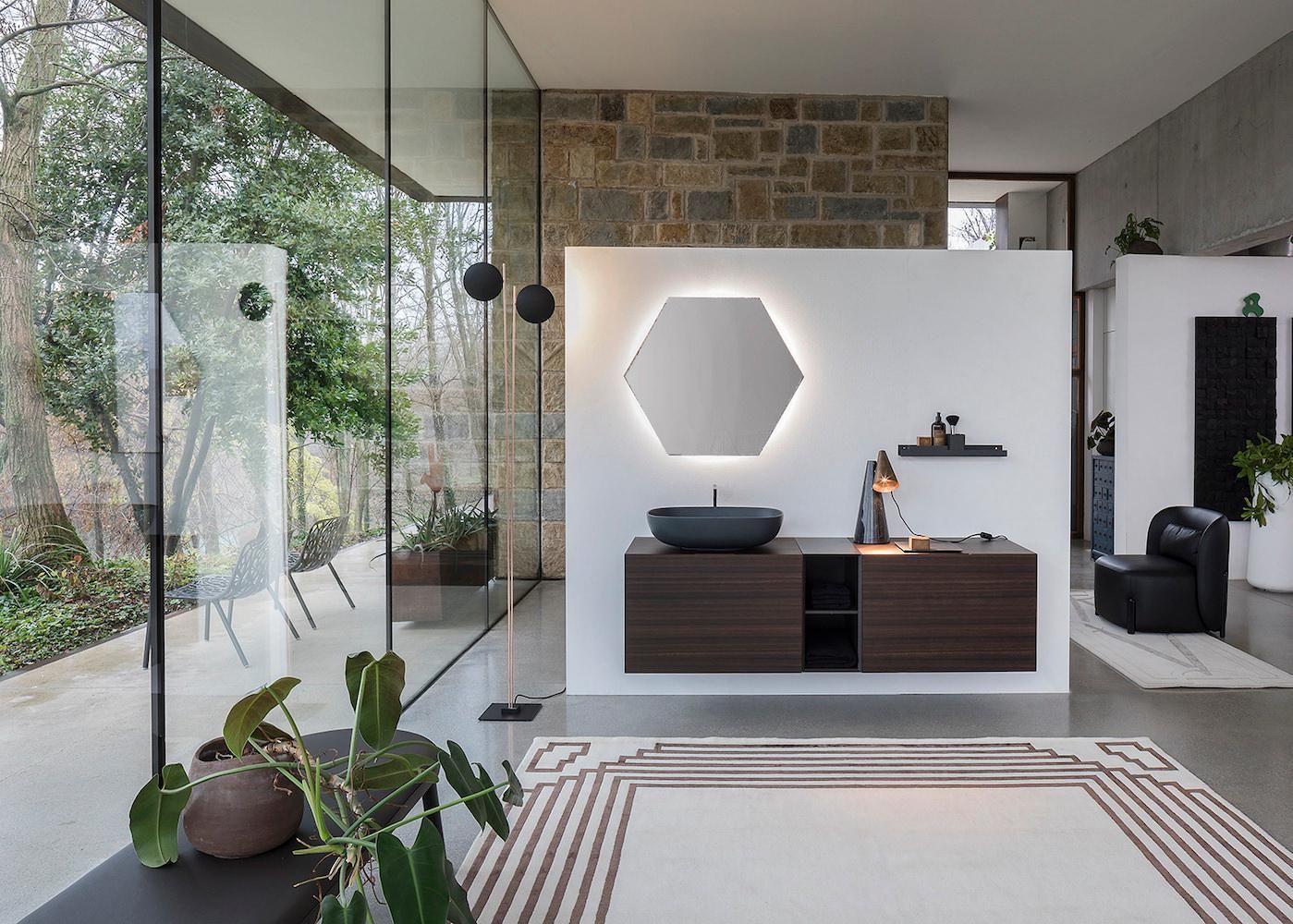 Mobili bagno in legno Qubo 1 di Loetrà