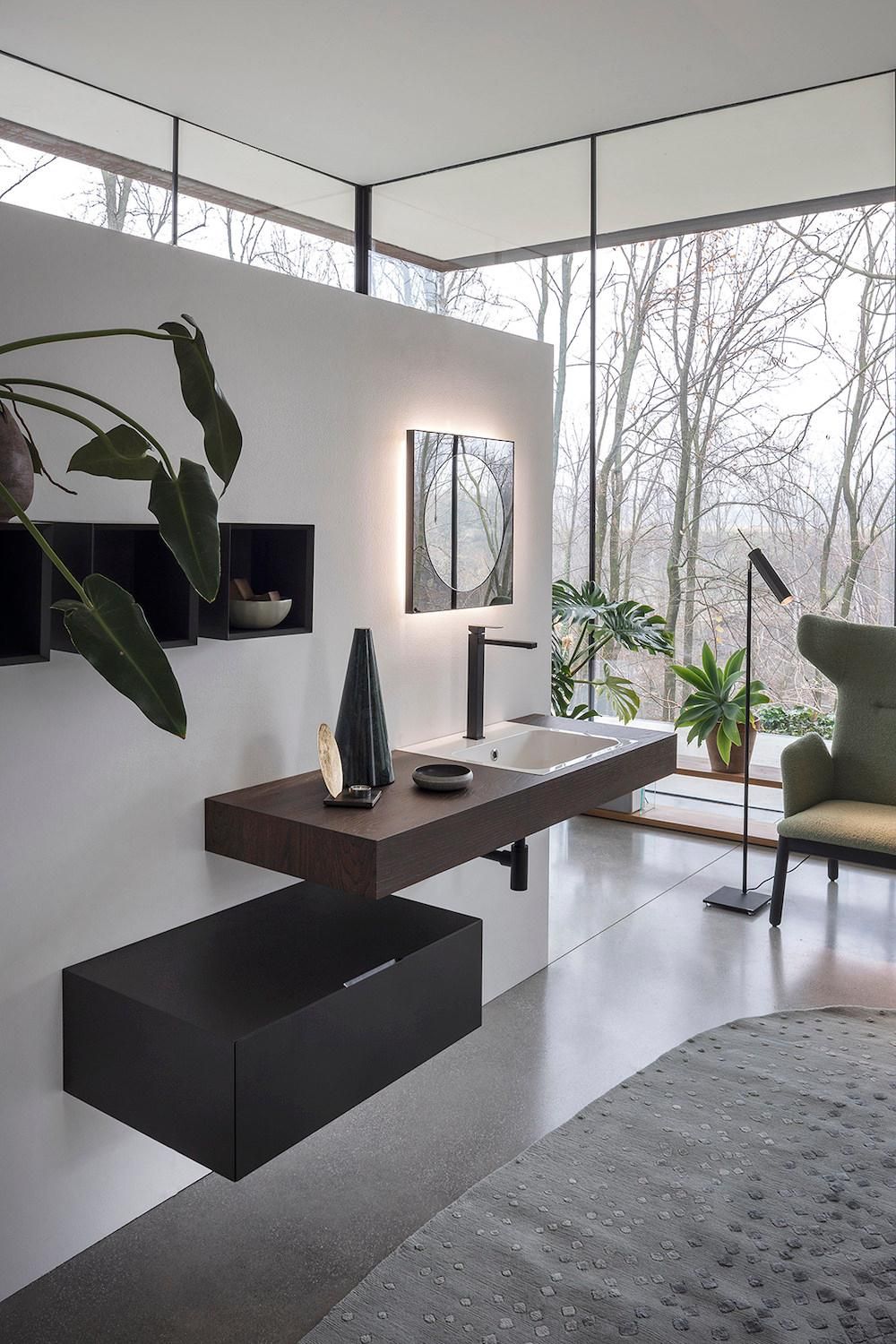 Mobili bagno in legno Qubo 2 di Loetrà