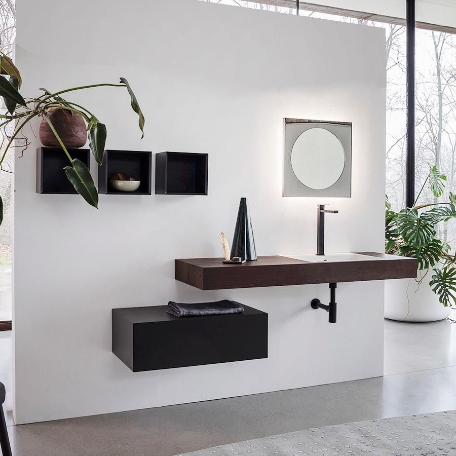 Mobili bagno in legno Qubo 2 di Loetrà