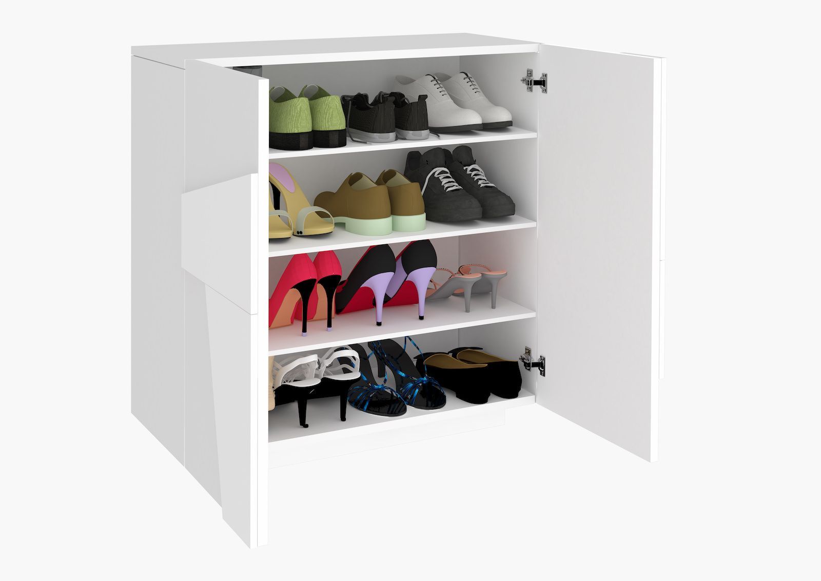 Scarpiera design a due ante e 4 ripiani Taylor White