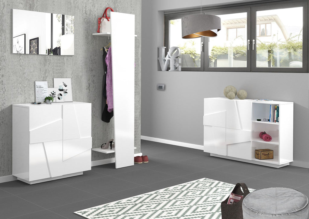 Scarpiera design a due ante e 4 ripiani Taylor White