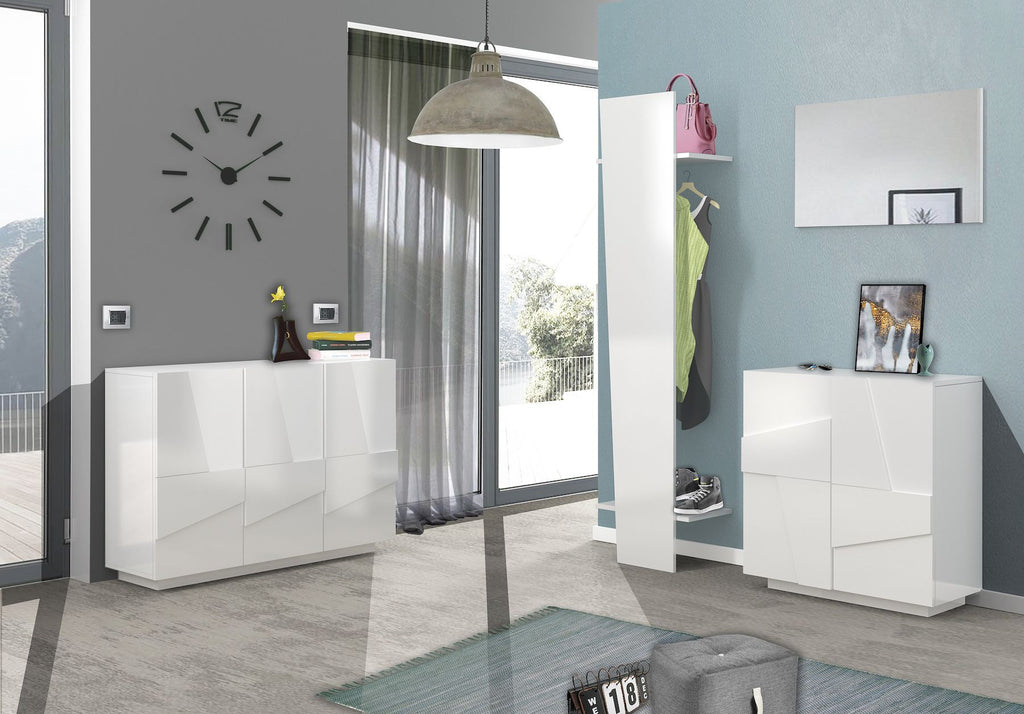 Scarpiera design a due ante e 4 ripiani Taylor White