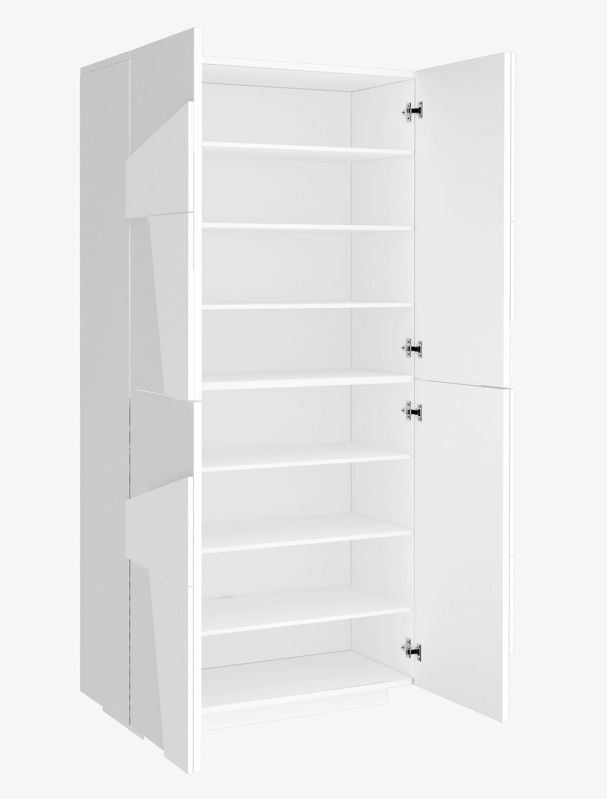 Scarpiera moderna a quattro ante e 8 ripiani Taylor White