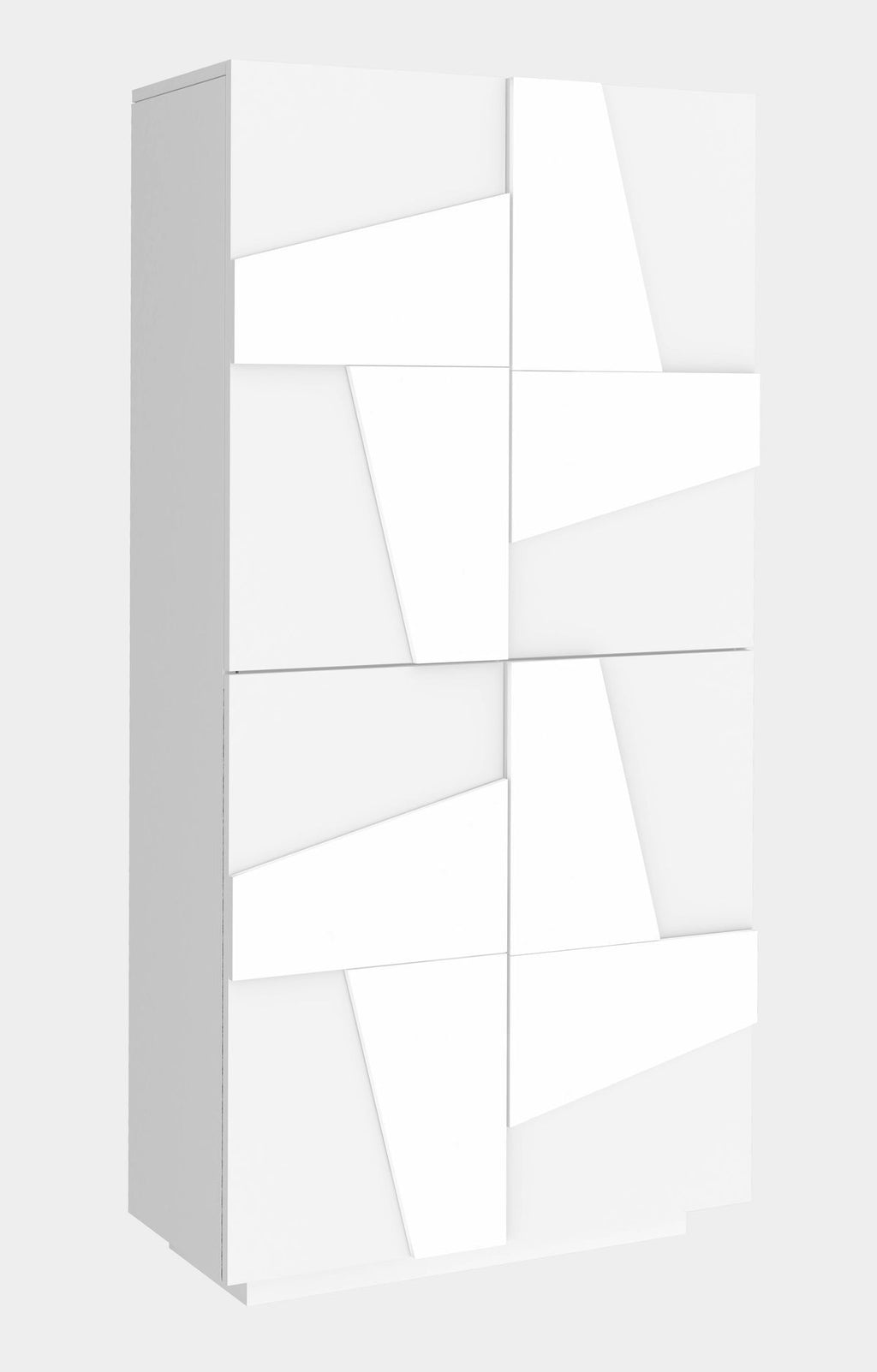 Scarpiera moderna a quattro ante e 8 ripiani Taylor White