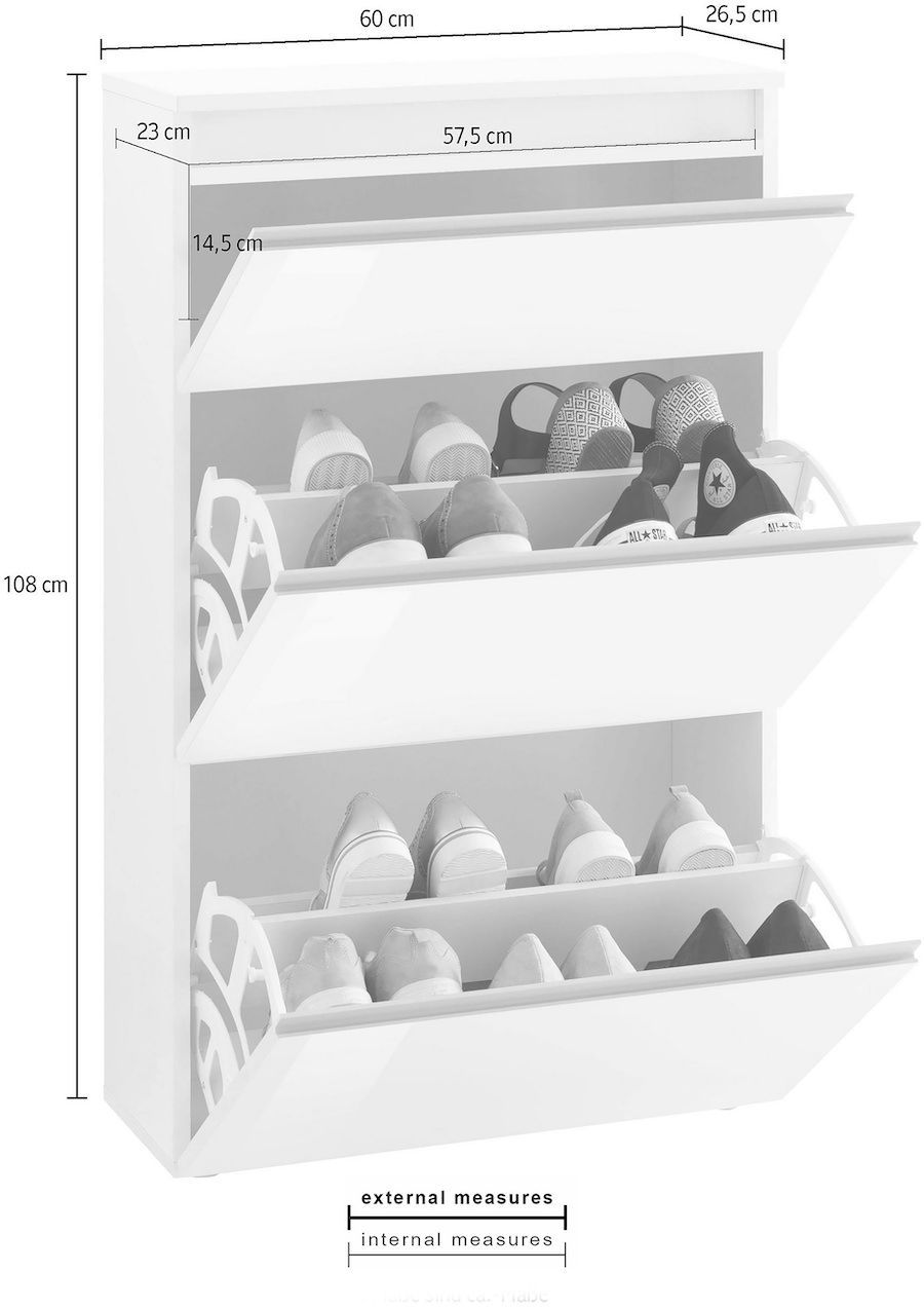 Mobile scarpiera per ingresso design moderno Neville White