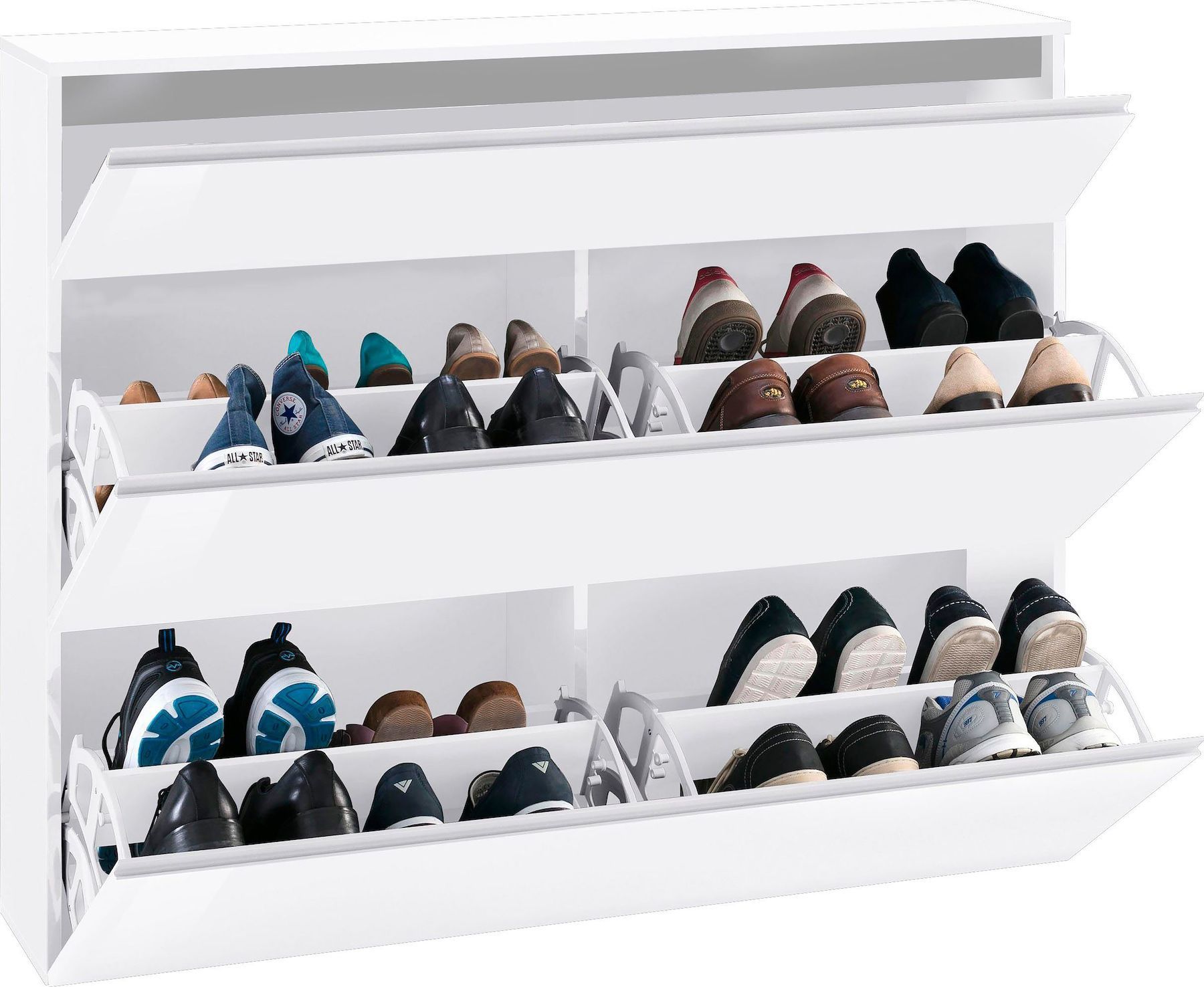 Mobile scarpiera moderno per ingresso Neville 2 White