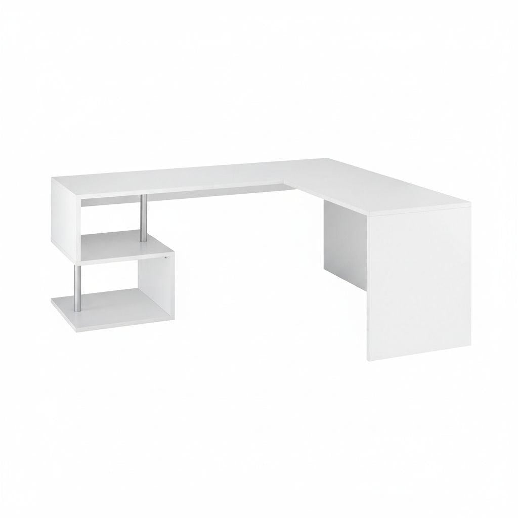 Scrivania angolare con libreria integrata Lionel White