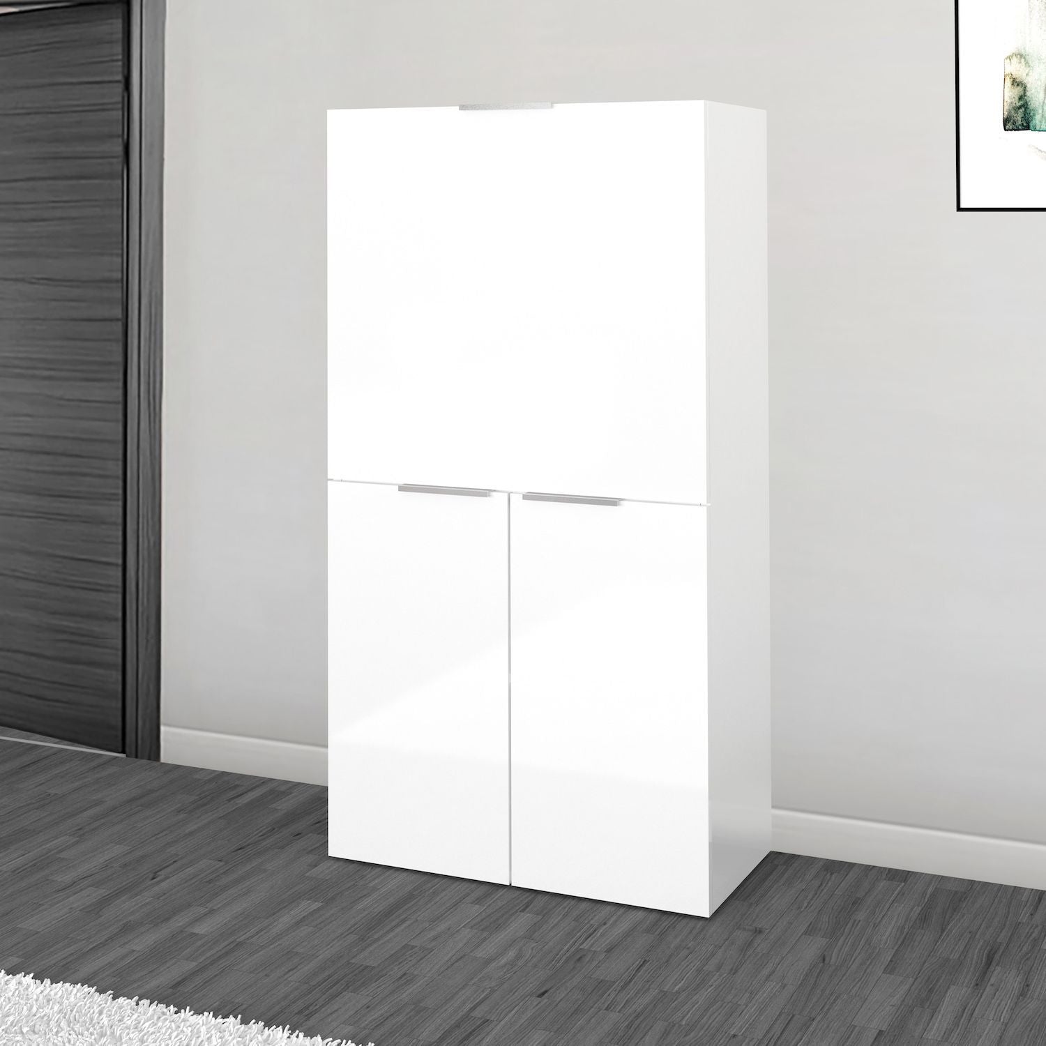 Scrivania a scomparsa con scaffali Geometry