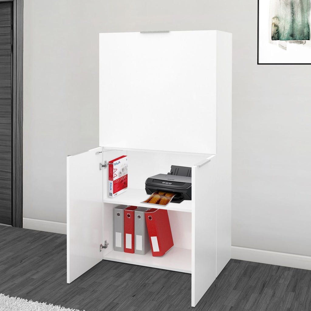 Scrivania a scomparsa con scaffali Geometry