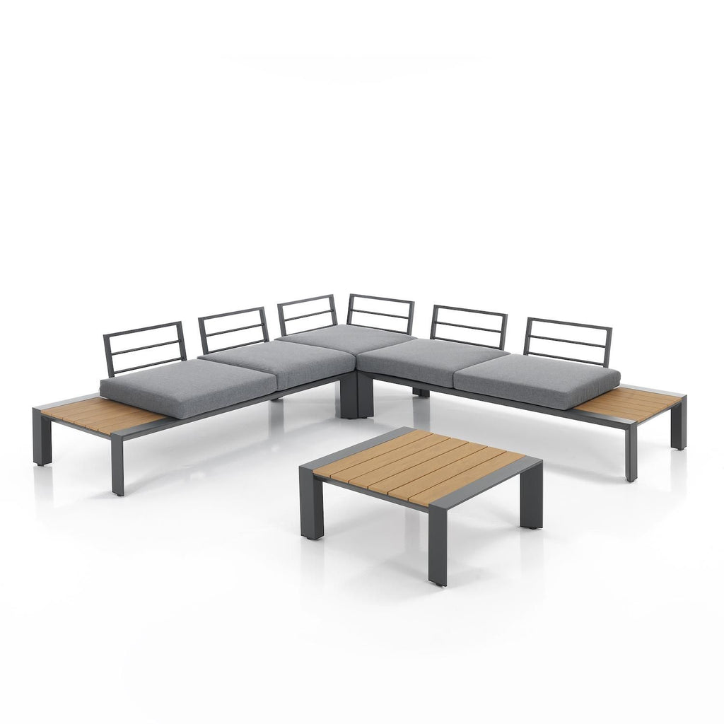 Salotto da giardino angolare con tavolino Manacor