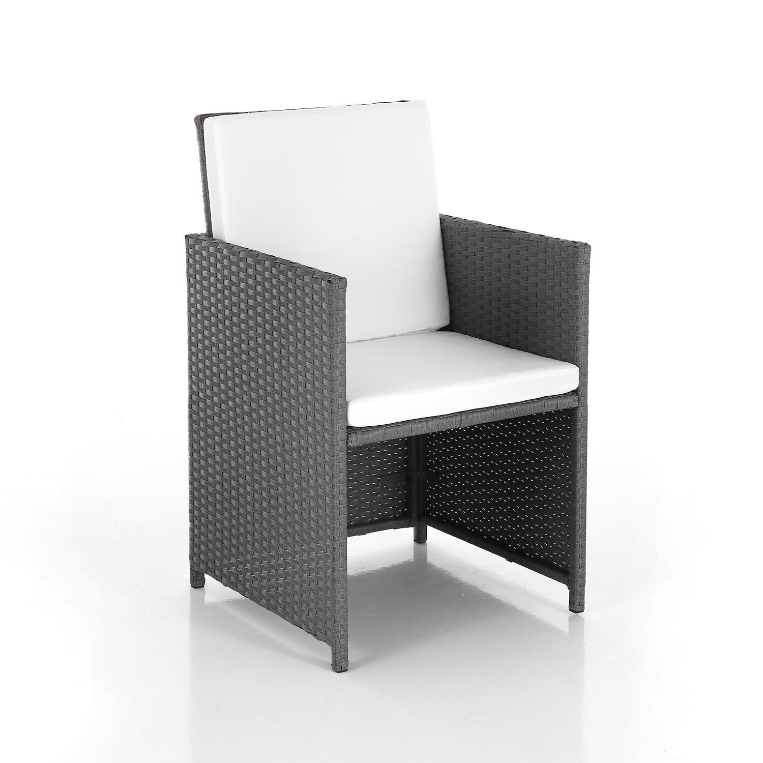 Salotto da giardino salvaspazio in acciaio e polyrattan Arizona