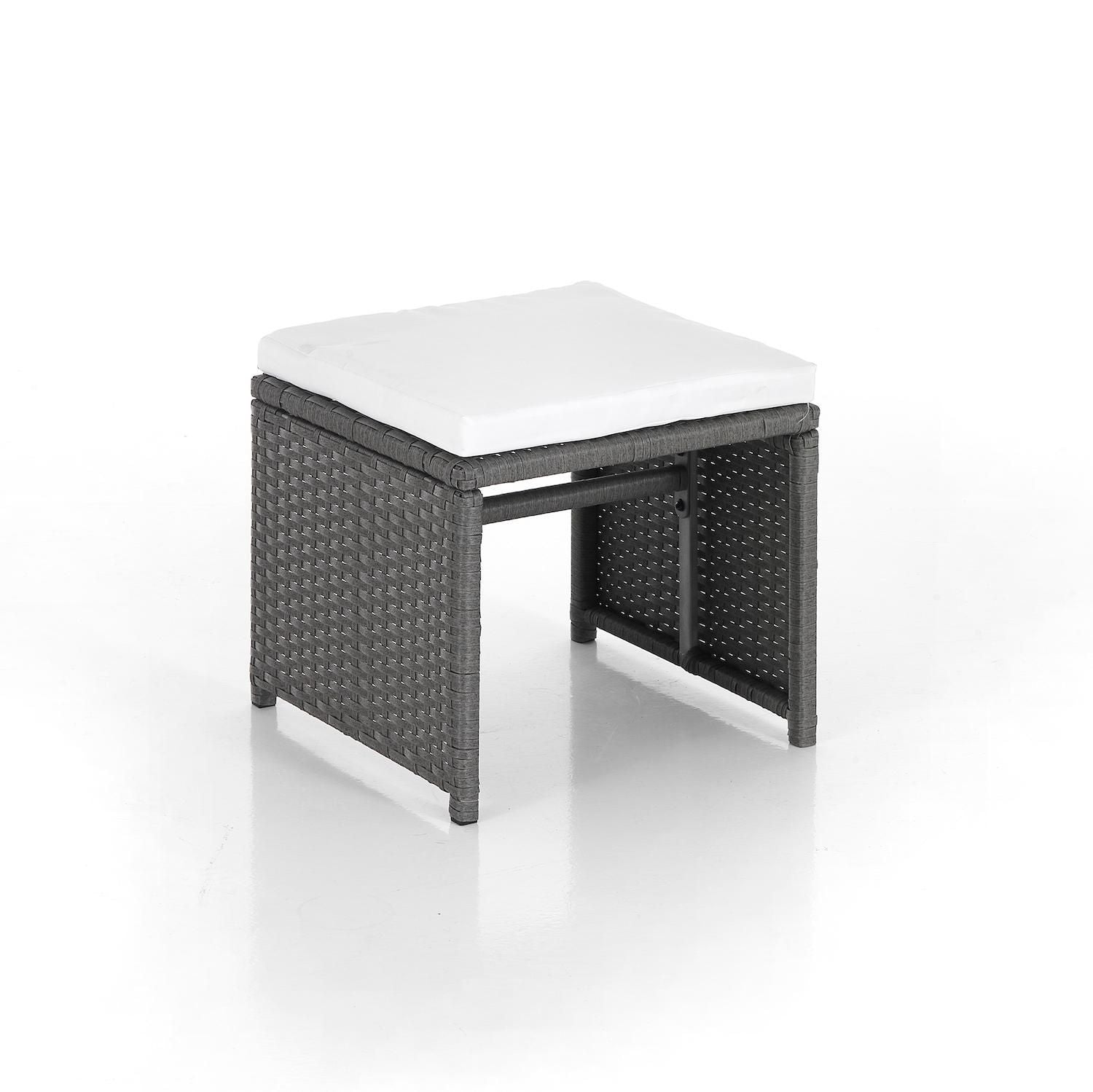 Salotto da giardino salvaspazio in acciaio e polyrattan Arizona