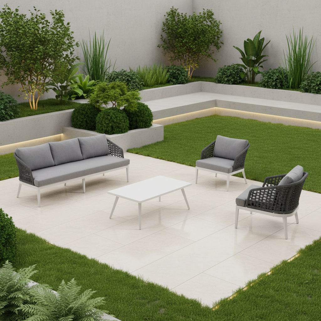 Salotto da giardino moderno in alluminio Colorado