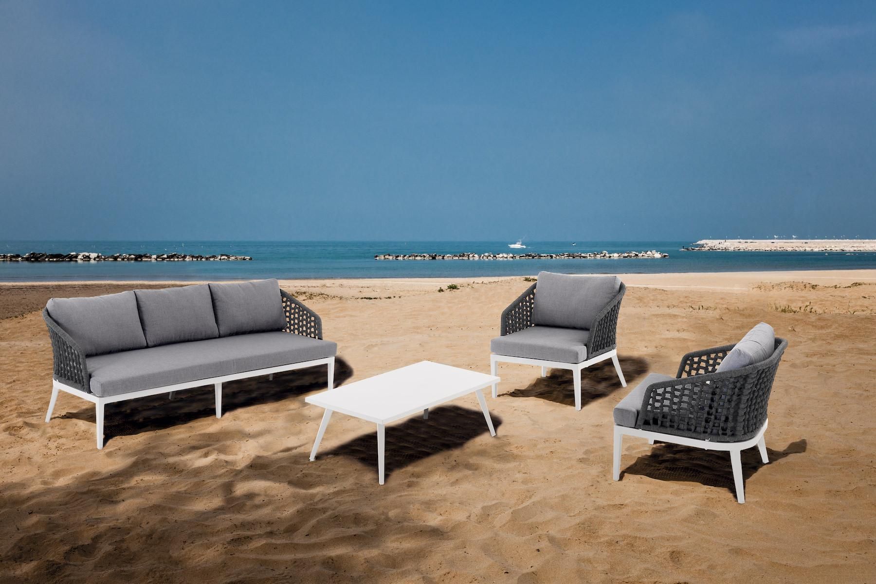 Salotto da giardino moderno in alluminio Colorado