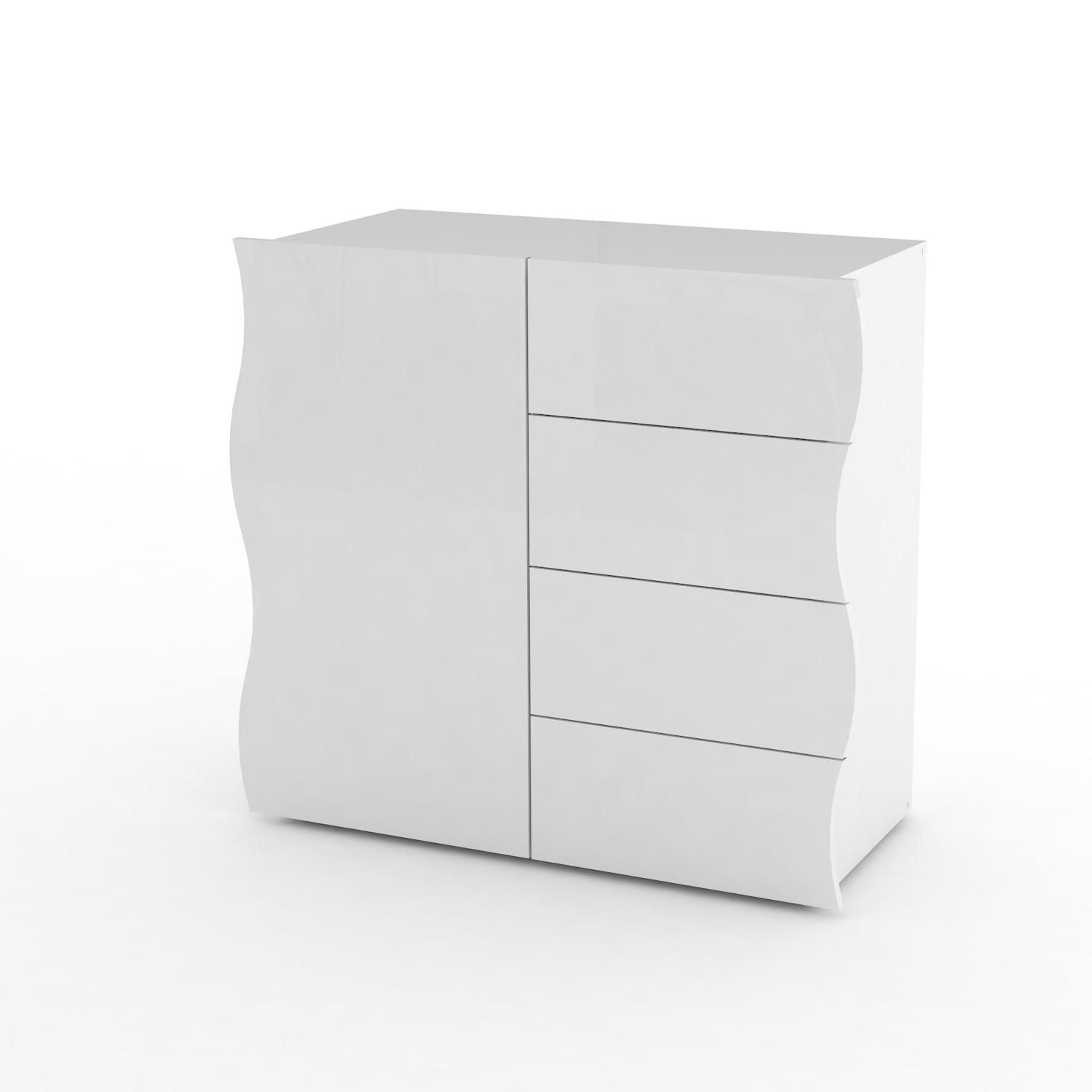 Credenza cucina in MDF laccato bianco lucido Surf