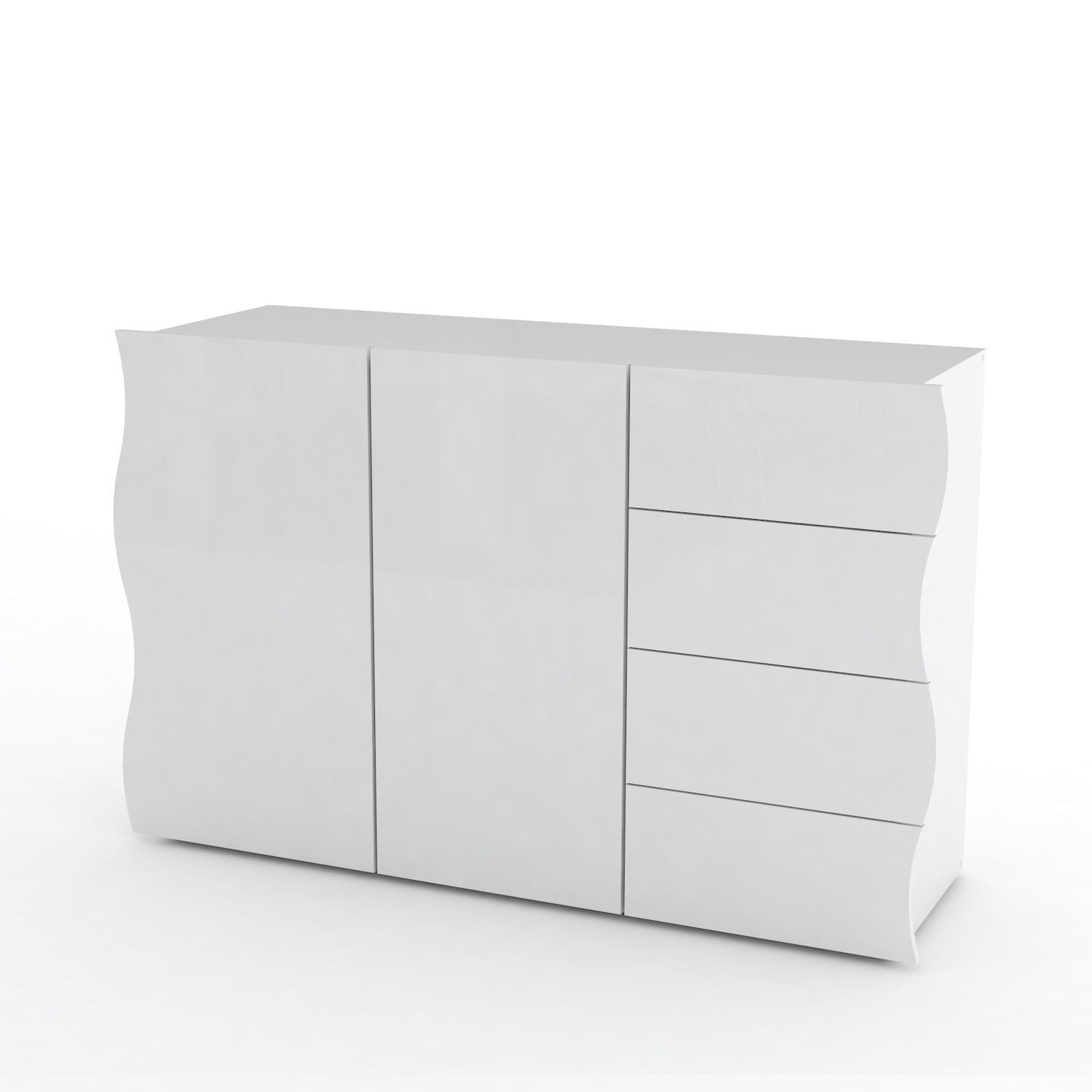 Credenza da cucina moderna in MDF bianco Surf B