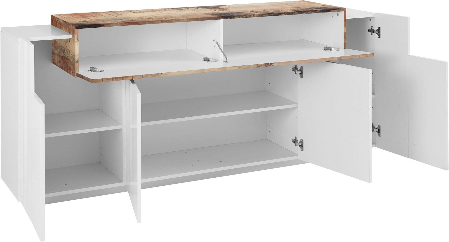 Credenza cucina design moderno in MDF bianco lucido Krisen Maple