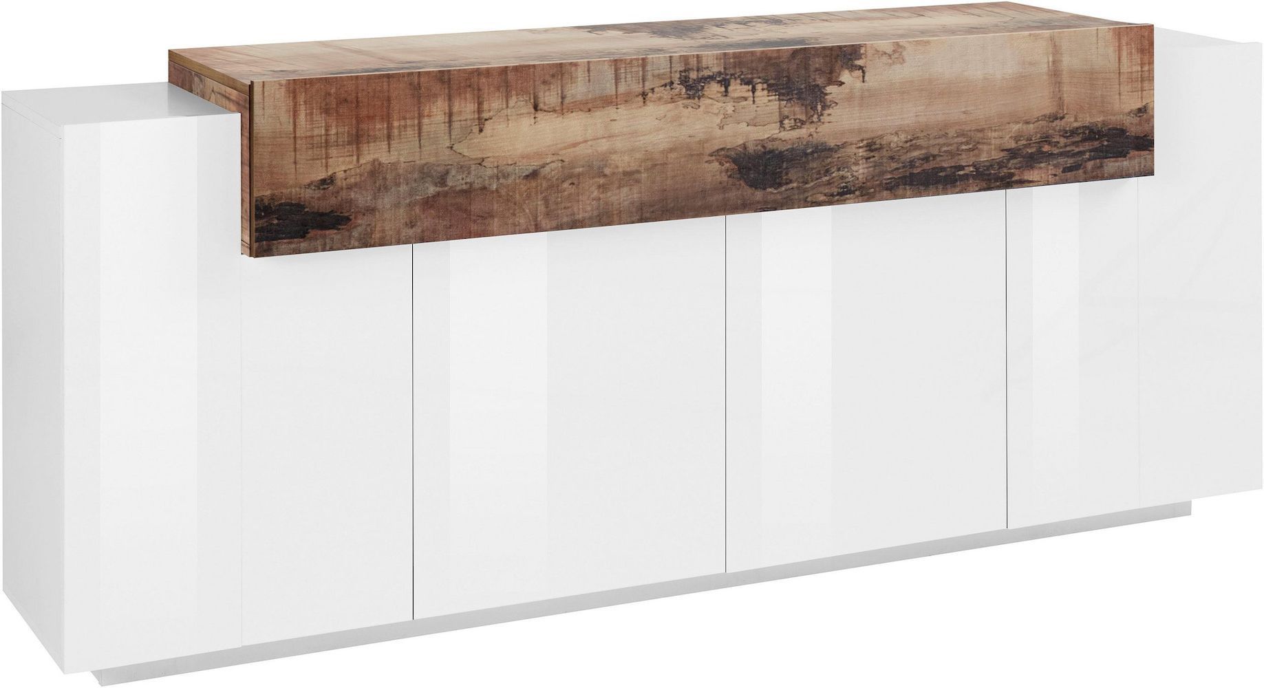 Credenza cucina design moderno in MDF bianco lucido Krisen Maple