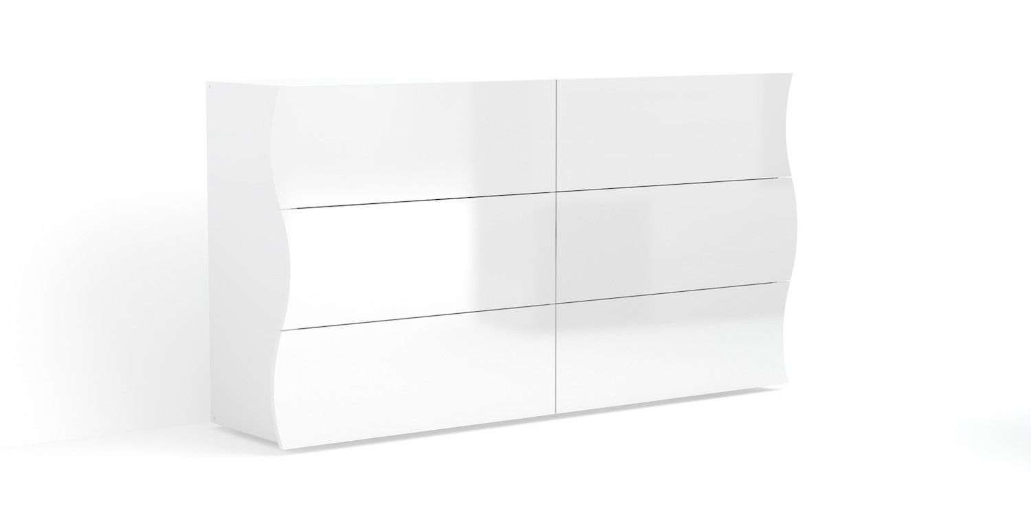 Credenza cucina con 6 cassetti bianco lucido Surf F