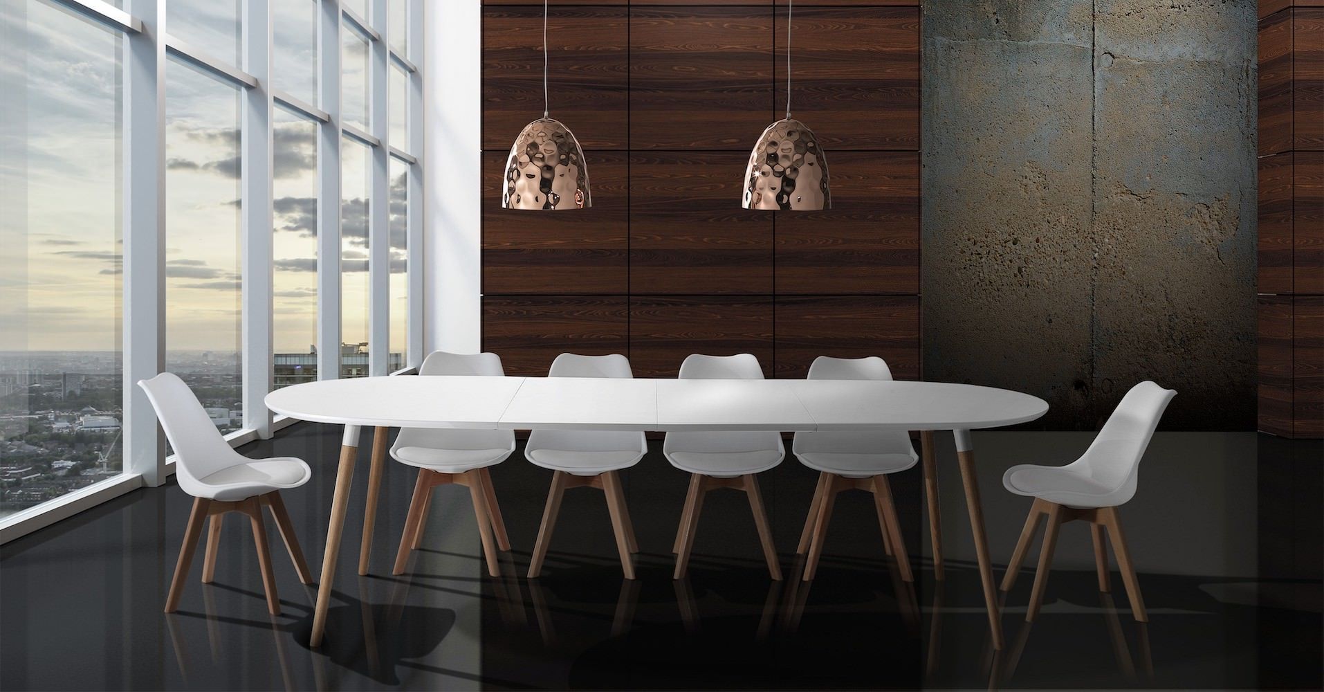 Set 4 sedie design moderno Kirby Evo Wood White