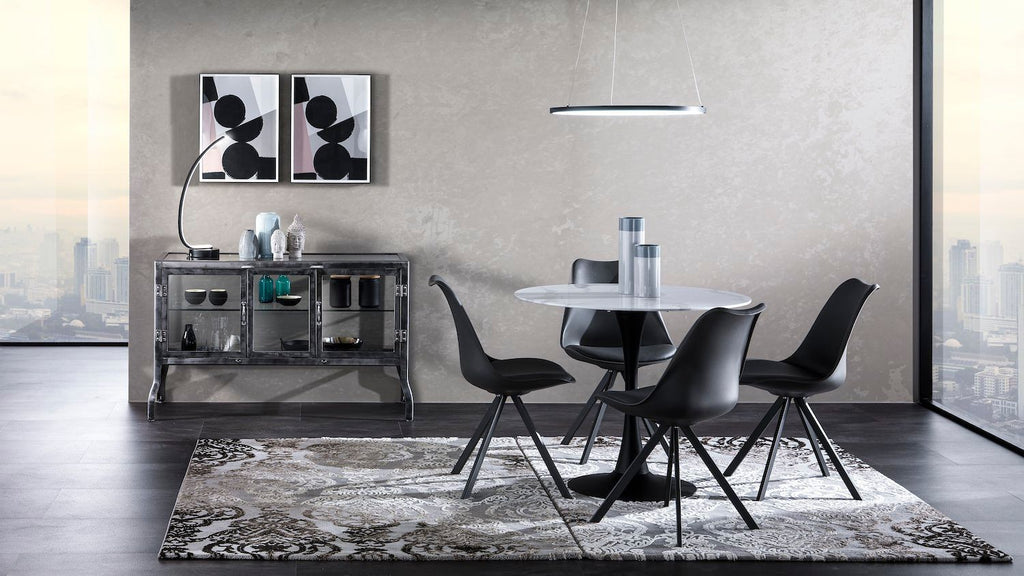 Set 4 sedie cucina moderne in ecopelle Kirby Slim Black