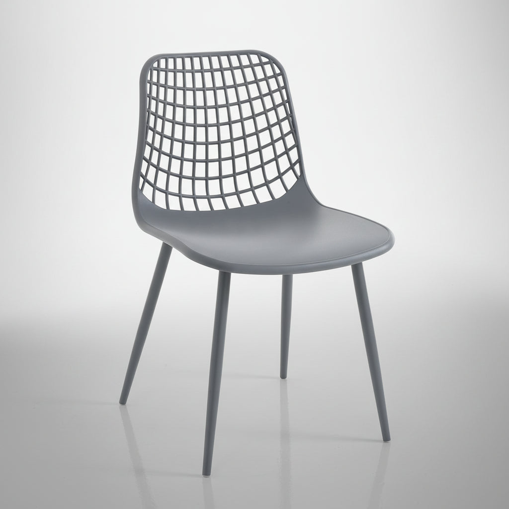 Set 4 sedie cucina da esterno / interno Filotea Grey