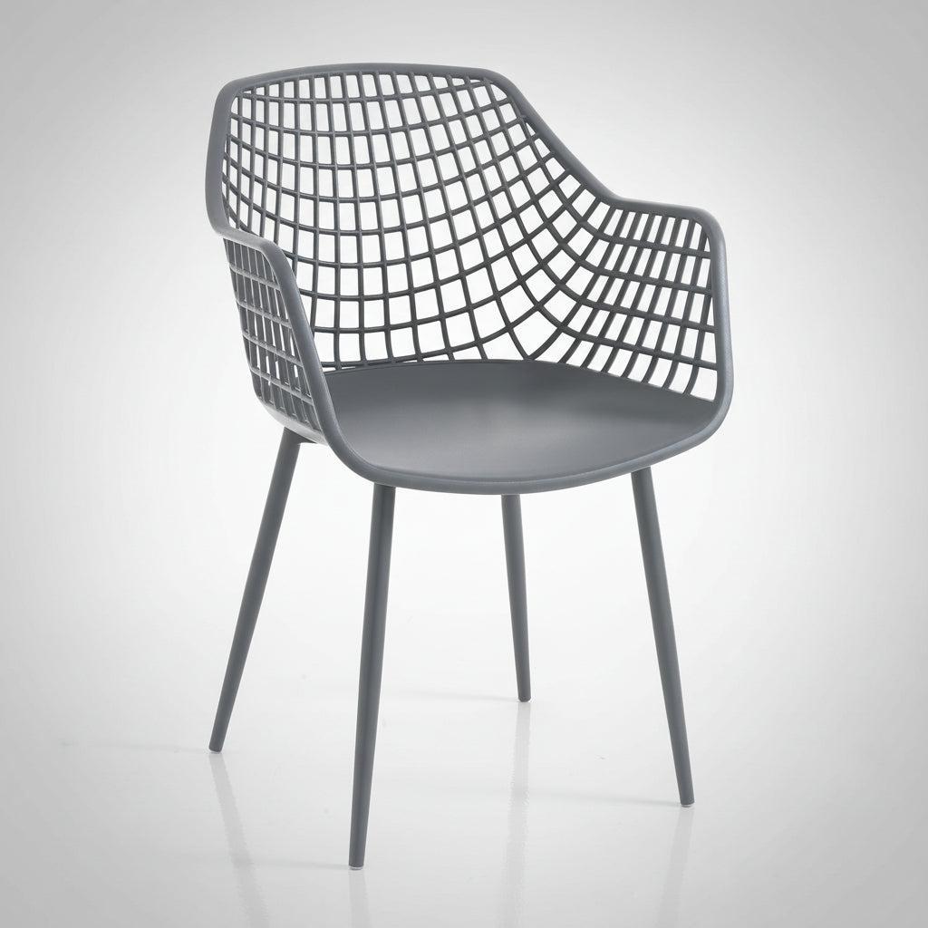 Set 4 sedie con braccioli Filotea Plus Grey