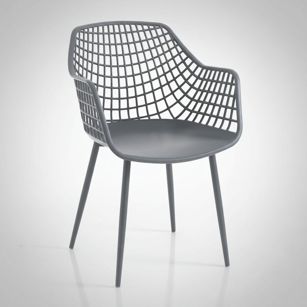 Set 4 sedie con braccioli Filotea Plus Grey