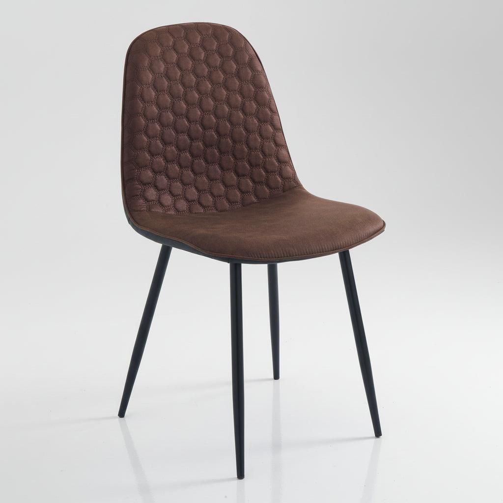 Set 4 sedie imbottite per cucina soggiorno Lazing Brown